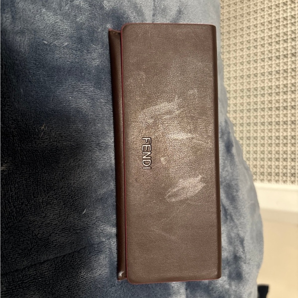 Fendi Cream and Black Eyeglass Case